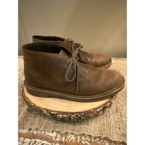 Clark's Chukka Women's Brown Leather Lace Up Boots 15260 Sz-9